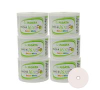 Paquete de 300 Ridata DVD-R 16X 4.7GB 120 Min White Inkjet Hub Disco grabable de medios de video de datos en blanco imprimible