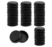 Paquete de 32 deslizadores de hierro forjado para muebles de patio, patas de silla de plástico negro de 38 mm para mesas al aire libre y mecedoras, protectores de suelo con agujeros de drenaje