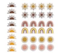 Paquete De 32 Pegatinas De Tela Termoadhesivas, Parches Termoadhesivos De Arco Iris Y Sol, Etiquetas De Ropa Bordadas, Pegatinas De Tela De Reparación, Decoración De Ropa Diy