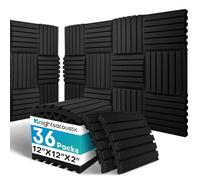 Paquete de 36 paneles curvados de espuma a prueba de sonido para paredes, paneles acústicos de 2 pulgadas, amortiguadores de sonido, insonorización, reducción de ruido, tratamientos de cancelación