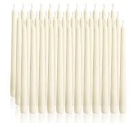 Paquete de 36 velas cónicas de color marfil, velas largas de 10 pulgadas sin goteo, sin perfume, sin humo y de emergencia, 7 horas de combustión, candelabros altos ideales para bodas, cenas, adviento