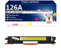 (Paquete de 4) 126A CE310A CE311A CE312A CE313A Cartuchos de Tóner de alto Rendimiento para HP Color LaserJet CP1025 CP1025nw MFP M175a M175nw M275NW Impresoras, Impresión de alto Volumen,Yellow-1 pac
