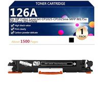(Paquete de 4) 126A CE310A CE311A CE312A CE313A Cartuchos de Tóner de alto Rendimiento para HP Color LaserJet CP1025 CP1025nw MFP M175a M175nw M275NW Impresoras, Impresión de alto Volumen,Black-1 pack