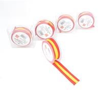 paquete de 4. 2 cm x 2 metros. 8 metros total. cinta bandera española rollo de tela para artes y manualidades. coser tela. Decoración de la bandera de España.