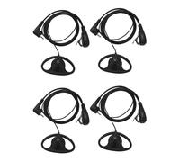 (Paquete de 4) 2 Pines Ptt con Clip En Oreja Forma de D Avanzada Auricular Micrófono para Radios de 2 Vías