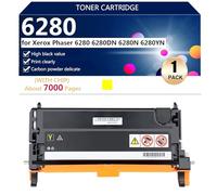 (Paquete de 4) 6280 Cartuchos de Tóner de Alto Rendimiento para Xerox Phaser 6280 6280DN 6280N 6280YN Impresoras, Impresión de Alto Volumen,Yellow-1 Pack