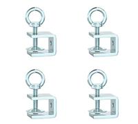 Paquete de 4 abrazaderas para tubería galvanizadas, fijaciones cuadradas tipo C, clips fijación con anillo elevación apretados a mano para aberturas 20-65mm(Opening 20mm)