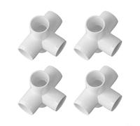 Paquete de 4 accesorios de PVC de cinco vías compatibles con tubos estándar de programación 40 para montaje de invernadero y soporte de plantas