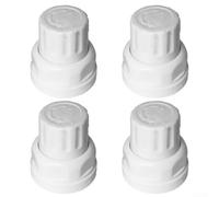 Paquete de 4 accesorios para interruptor de volante de calefacción de suelo, mango blanco, mango blanco roscado M30 x 1.5, adecuado para válvula termostática automática de radiador (corto)