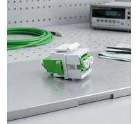 Paquete de 4 acopladores de fibra óptica LC, 10 Gigabit para adaptador dúplex para OS1/OS2, enchufe de panel fácil de instalar para redes de alto rendimiento (blanco)