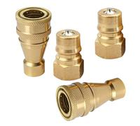 Paquete De 4 Acopladores Rápidos Separados De Bronce De Tensión De 1/4 De Pulgada Desarrollados Para Aplicaciones Fuertes Recuperadores De Corriente Directa Y Compresores Adaptación De Alfombras