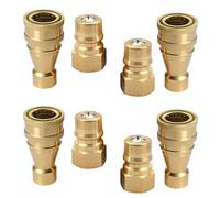 Paquete De 4 Acopladores Rápidos Separados De Bronce De Tensión De 1/4 De Pulgada Desarrollados Para Aplicaciones Fuertes Recuperadores De Corriente Directa Y Compresores Adaptación De Alfombras