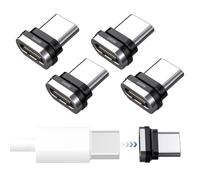 Paquete de 4 adaptadores de carga magnéticos USB-C de 240 W, punta magnética tipo C, protector de puerto de sincronización de datos de 480 Mbps para todos los cables USB C, compatible con MacBook