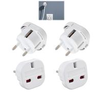 Paquete De 4 Adaptadores De Reino Unido a Alemania, Adaptador De Viaje Tipo G a Enchufe UE, Adaptador De Enchufe Inglaterra-Alemania para Enchufes De Reino Unido a UE Tipo E/F, Adaptador