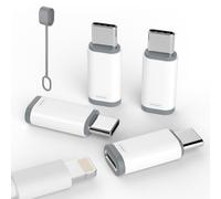 Paquete de 4 adaptadores Lightning a USB C para iPhone 15/16 Pro/16 Pro Max/Plus, Samsung S24, iPad Air, Nintendo Switch, carga rápida y transferencia de datos (adaptador Lightning a USB C)