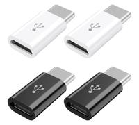 Paquete de 4 adaptadores micro USB a USB C, micro USB hembra a USB-C macho, adaptador OTG compatible con iPhone 15, 16, 17, Samsung Galaxy S10, S9, S8, S7, MacBook, LG, Huawei, teléfonos tipo C