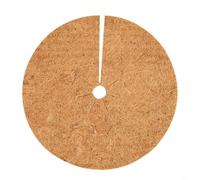 Paquete de 4 alfombrillas de coco para macetas, árbol natural de 0,8 cm de grosor para discos de anillo para retener la humedad del suelo y suprimir las malas hierbas, para un fácil recorte del forro