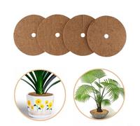 Paquete de 4 almohadillas de mantillo de cáscara de coco para un uso eficaz en el jardín, apoya el crecimiento saludable de las plantas a través del bloqueo (23 cm)