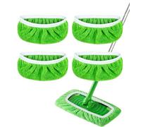 Paquete de 4 almohadillas de microfibra reutilizables para barredora Swiffer, paños de limpieza en seco y húmedo, repuesto de cabezal de fregona lavable para suelos del hogar