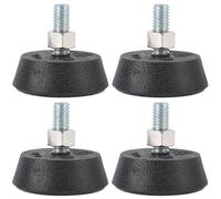 Paquete de 4 almohadillas para pie Peloton de soporte para bicicleta estática, tornillos de nivelación de acero inoxidable mejorados de 3/8 pulgadas, giratorios de goma antideslizante, absorbe los