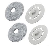 Paquete de 4 almohadillas y soportes de repuesto para Xiaomi X20+ para DREAME L10S Pro Ultra X20 Pro, paño de microfibra lavable con soporte para limpieza de pisos duros del hogar