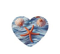 Paquete de 4 ambientadores de coche con diseño de estrella de mar sobre fondo azul, bonito ambientador colgante para coche, decoración de habitación de automóvil, regalo