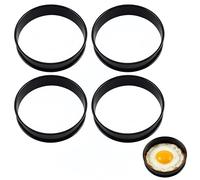 Paquete de 4 anillos grandes de 10,5 cm para huevos para freír con 2,5 cm de altura, moldes antiadherentes de acero inoxidable para panqueques, magdalenas inglesas y olla para hamburguesas