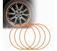 Paquete De 4 Anillos Protectores Para Llantas De Coche,protectores De Llanta De ABS De 15 A 22 Pulgadas, Tira De 8 Mm De Ancho,diseño De Una Sola Pieza Para Llantas De Superficie Plana ,16in,Orange