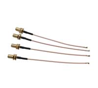 Paquete de 4 antenas coaxiales Wi-Fi RG-178 de baja pérdida U.FL(/IPX) Mini PCI a RP-SMA hembra (10 cm)