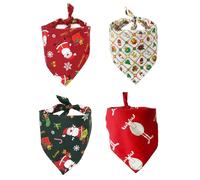 Paquete de 4 baberos decorativos de algodón para mascotas con patrón de Navidad, adecuados para perros y gatos, para fotografía, toallas para perros y gatos, toalla absorbente absorbente