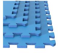 Paquete de 4 baldosas de espuma EVA - 16 pies cuadrados de acolchado entrelazado para suelos de garaje, sala de juegos o gimnasio - Tapete de eje