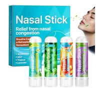 Paquete de 4 barras nasales, inhalador para la nariz, lápices olfativos para aceites esenciales, ayuda rápida a la congestión nasal, mejora la respiración y aumenta el enfoque, para el trabajo
