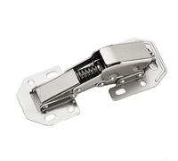 Paquete de 4 bisagras de cierre suave para puertas de gabinete de cocina de montaje en superficie, acero inoxidable ajustable, media superposición/bisagra de gabinete insertada