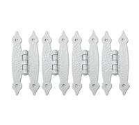 Paquete de 4 bisagras de hierro antiguo en forma de H, tamaño pequeño para proyectos de muebles, adecuadas para armarios de cocina, armarios y aparadores (blanco)