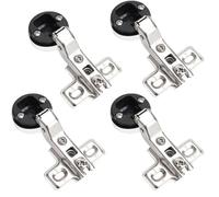 Paquete de 4 bisagras de puerta de cristal, bisagras muy curvadas para puerta de armario, 26 mm, bisagras de amortiguación para puerta de armario