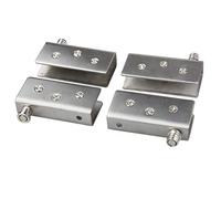 Paquete de 4 bisagras de puerta de vidrio Bisagra de pivote de 90 °, vidrio sin perforación, acero inoxidable, para vidrio de 10 a 12 mm