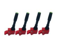 Paquete de 4 bobinas de encendido rojas compatibles con motores 1.8T 2.0TSI para A1 A3 Q3 Leon Alhambra Superb - Reemplaza 06H905110H