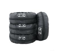 Paquete de 4 bolsas de almacenamiento de neumáticos SUV 190T poliéster con asas correas ajustables para protección de ruedas de repuesto de coche, bolsa de temporada, color negro, S L (L)