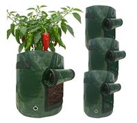 Paquete de 4 bolsas de cultivo de patatas de 10 galones, bolsas gruesas de polietileno transpirable con solapa de y asas reforzadas, recipientes grandes para cultivo de verduras para tomate
