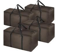 Paquete de 4 bolsas de viaje extragrandes de 110 litros, plegables, impermeables, tela Oxford 600D, bolsas de transporte resistentes para hombres y mujeres, cajas de mudanza fuertes para casa, bolsas