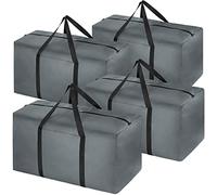 Paquete de 4 bolsas de viaje extragrandes de 110 litros, plegables, impermeables, tela Oxford 600D, resistentes para hombres y mujeres, cajas de mudanza fuertes para casa, gris, Viaje