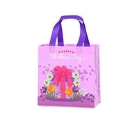 Paquete de 4 bolsas florales no tejidas para caramelos, bolsa de regalo para el día de la madre, con asas, reutilizables, 4 tipos, 8 x 9 x 4 pulgadas
