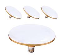 Paquete de 4 Bombillas LED UFO, 60 W, 6000 LM, 6500 K, luz fría, E27, lámpara de Ahorro de energía, Bombilla LED Plana de Alta Potencia, Bombillas Impermeables Totalmente Selladas para Sala