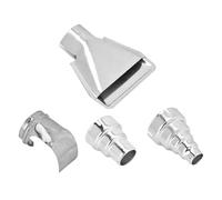 Paquete de 4 boquillas de aire caliente de acero inoxidable para equipos profesionales de soldadura/planchado, para puntas de calor duraderas de grado industrial, acabado plateado