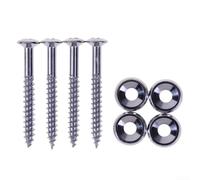 Paquete de 4 bujes de placa de montaje para cuello de guitarra (ferrulas), 14 mm de diámetro, metal, inoxidable y resistente al desgaste, para guitarra eléctrica y bajo (plata)