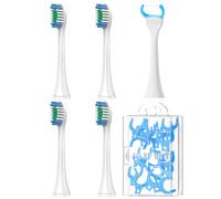 Paquete de 4 cabezales de cepillo de repuesto con juego de 20 cabezales de cepillo de dientes con hilo dental, compatibles con cepillos de dientes eléctricos Philips Sonicare Black-1 Set