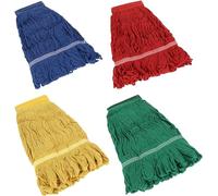 Paquete de 4 cabezales de fregona de cuerda comerciales, repuesto de cabezal de fregona resistente, cabezal de fregona de extremo de bucle para limpieza húmeda de algodón para el hogar, uso industrial