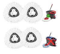 Paquete de 4 cabezales de fregona de repuesto compatibles con fregonas giratorias triangulares Ocedar, cabezal de repuesto de mopa giratoria 100% microfibra, limpieza profunda, cabezales de fregona de