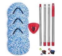 Paquete de 4 cabezales de repuesto para fregona giratoria compatibles con el sistema triangular O Ceda EasyWring de 1 tanque, cabezal de repuesto para fregona de 5.9 pulgadas, incluye 4 cabezales de