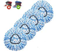 Paquete de 4 cabezales de repuesto para O Cedar Rinse Clean 2 Tank System, cabezal de repuesto de fregona giratoria, cabezal de repuesto de fregona OCeda de microfibra esponjosa, lavable a máquina